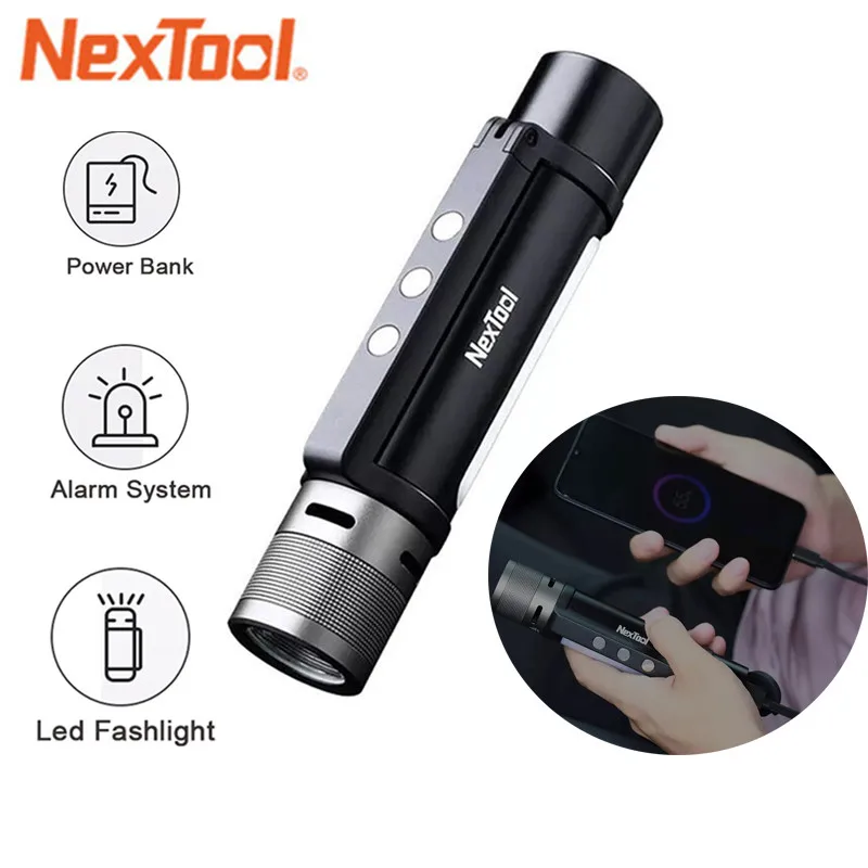 

NexTool Outdoor 6 in 1 Thunder Flashlight LED Ultra Bright Zoomable Torch Waterproof Camping Light Portable Emergency Light