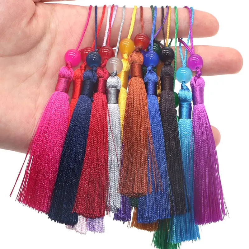 100Pcs 13cm Silky Tassels Bookmark Tassels Bulk Soft Craft Mini