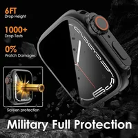 Verre de confidentialité + étui pour Apple Watch 45mm 41mm 42mm 46mm, protecteur d'écran, boîtier étanche trempé pour IWatch 10 8 7 6 5 4 SE 9 5