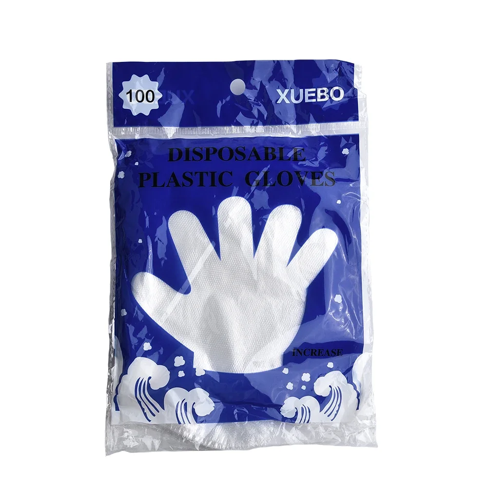 Disposable Gloves 100pcs Food Grade Transparent Waterproof Kitchen Plastic Multifunctional