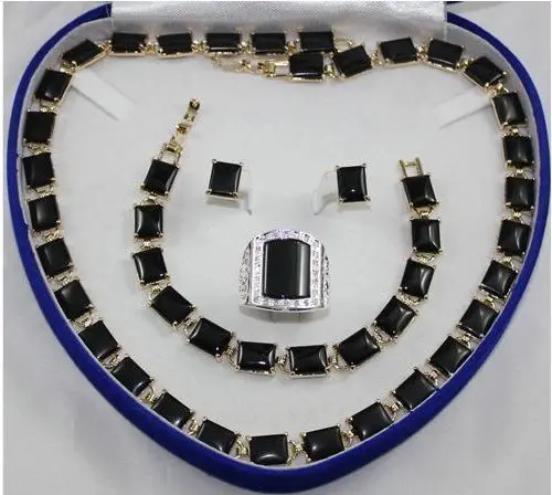 

Wholesale price 16new New noble natural black onyx jewelry set