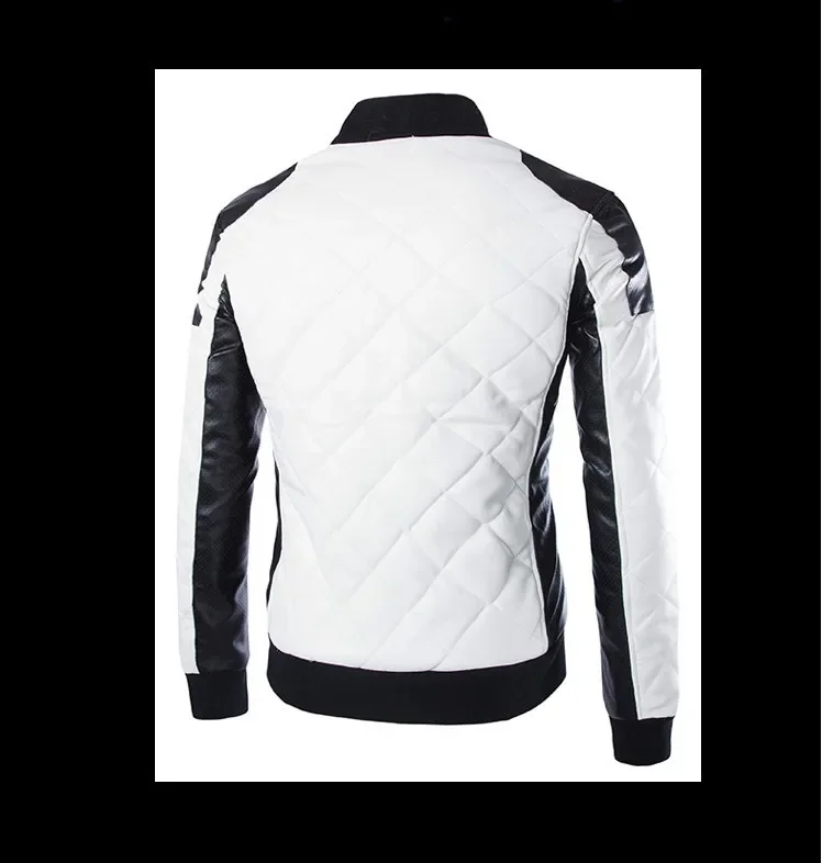 HOO Men's Leather Jackets Winter Jacket Water Washing Leather Fashion