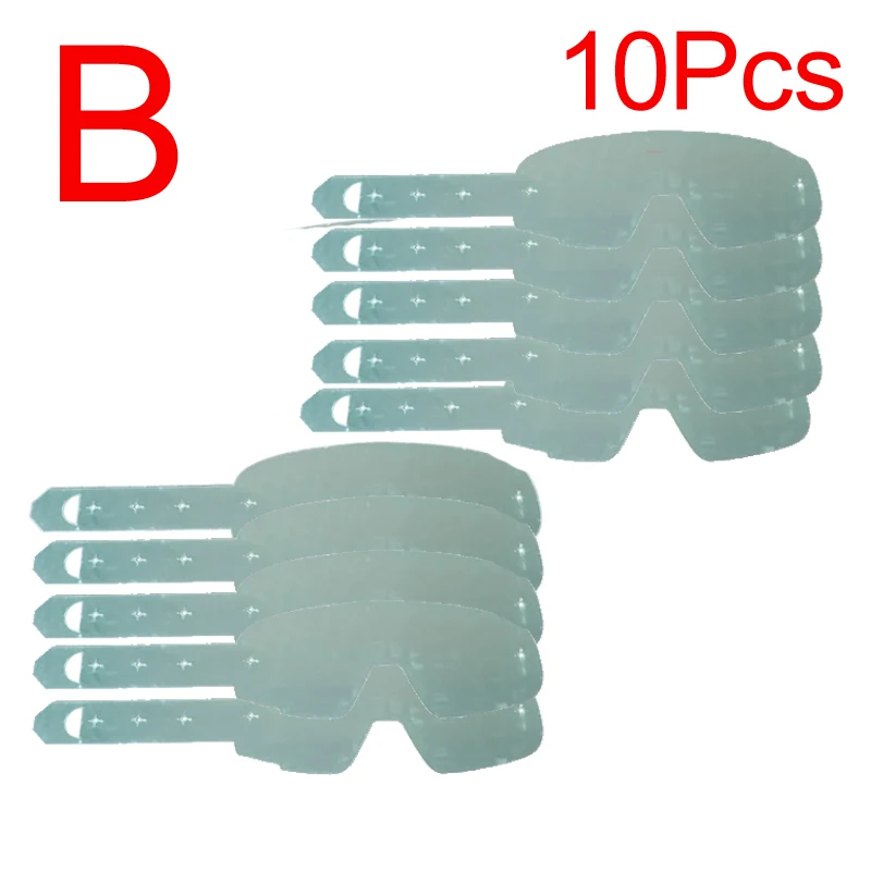 10Pcs/Lot Disposable Tearable Films for Motocross Goggles Motorcycle Sunglasses Glasses MTB ATV Mask Windproof Protective Films 3