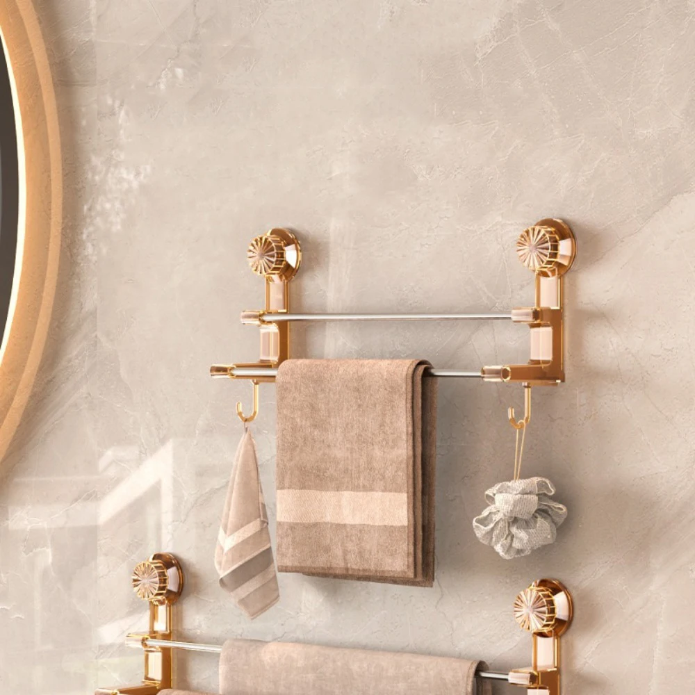 Description Picture 4 of itemBathroom Storage Rack Wall Mounted Towel Rack Multifunction Bathroom Shelf Kitchen Towel Rod High Quality Bathroom Hardware