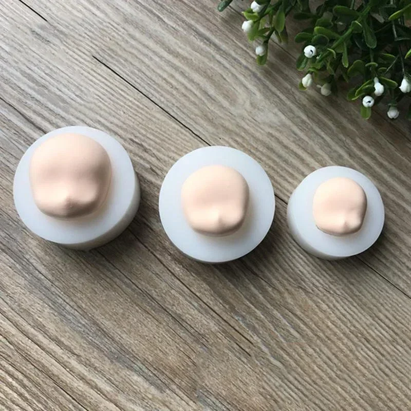 Silicone Mold Tools 3 Types Big Middle Small Size 1 PCS Steamed Bread Shape 3D Baby Face Universal Fondant Cake Mould