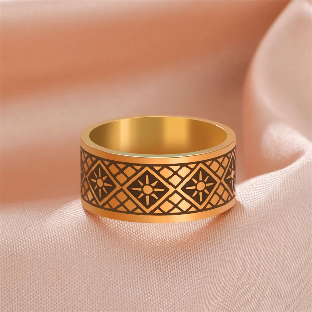 Geometrische einfache Raute Ring Edelstahl minimalist ischen Frauen Sonnen ringe Modeschmuck Valentinstag Geschenk für Liebhaber Schmuck – Detail 4