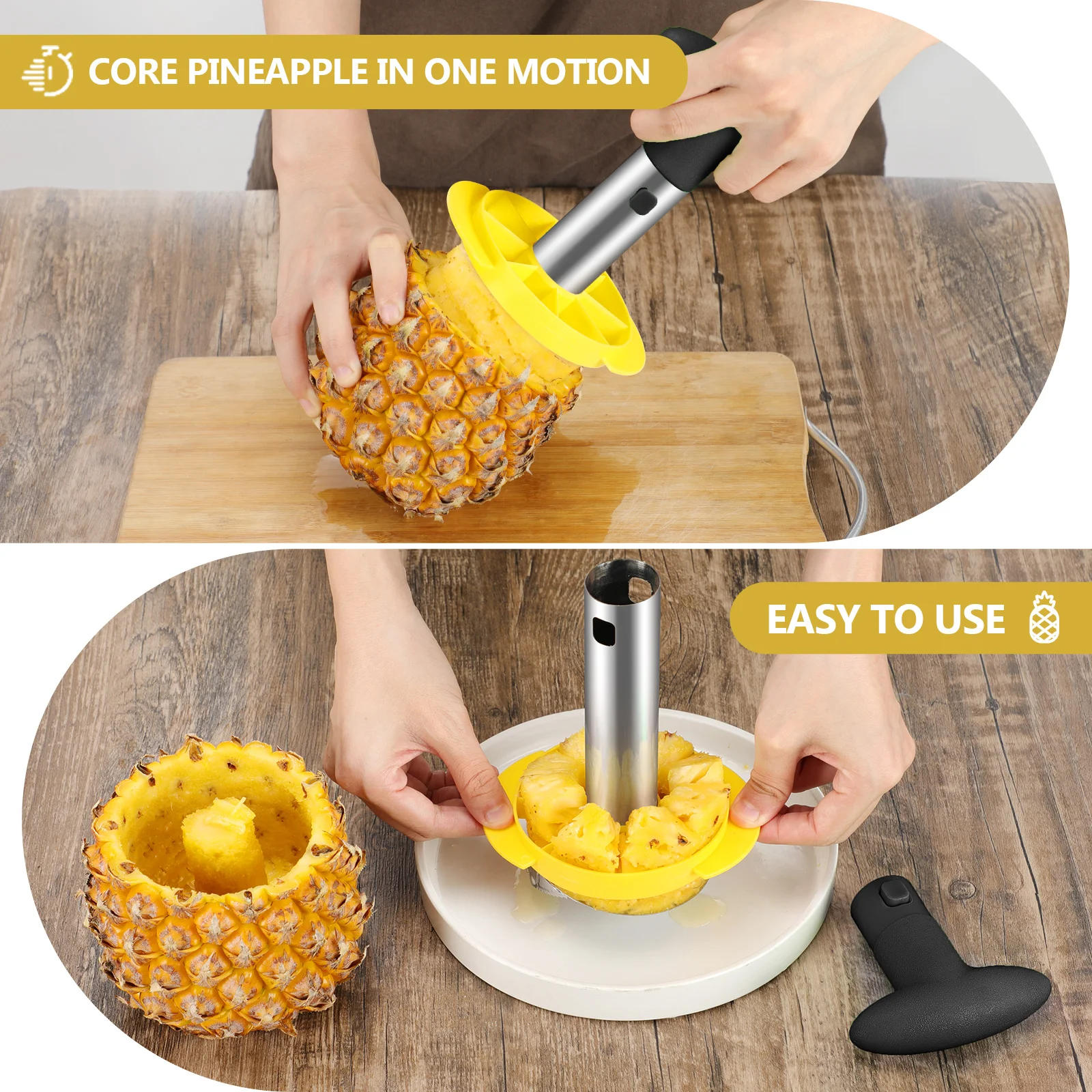Description Picture 5 of itemStainless Steel Pineapple Corer and Slicer Tool Pineapple Cutter with Sharp Serrated Tips Cutter Corer Slicer Kitchen Tools