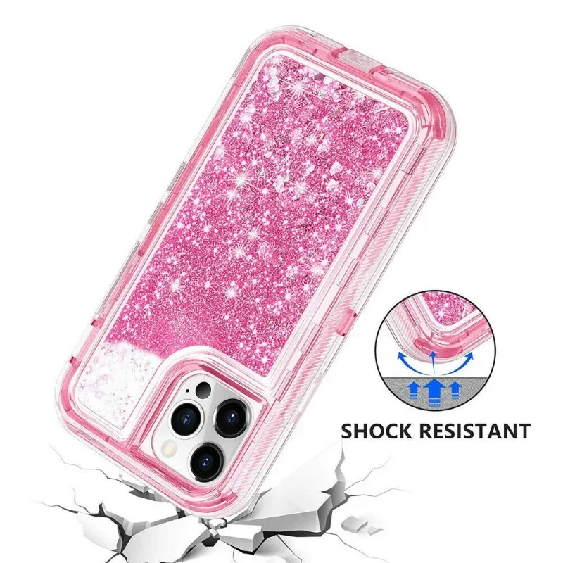 Liquid Glitter Shockproof Phone Case with 3D Sparkly Cover and Anti-Scratch Design