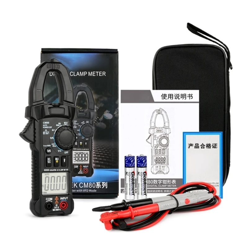 ipiip 휴대용 클램프 미터 T-RMS 6000 카운트 멀티미터 전압 테스터 자동 범위 측정 전류 전압 다이오드 듀티 사이클