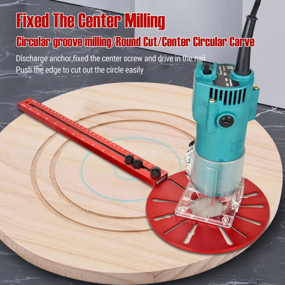 1pc Trimmer's Edge Guide, Positioning Tool, Hole Opener, Wood Milling, Circular Milling Channel, Woodworking Tools