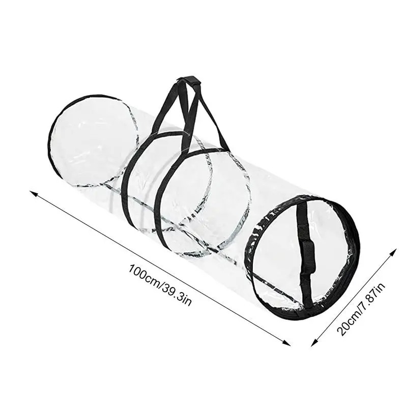 Gift Wrapping Organizer Christmas Cylinder Gift Wrap Storage Clear Bag Wrapping Paper Underbed Storage for 100cm Rolls Ribbon Bows Gift Bags