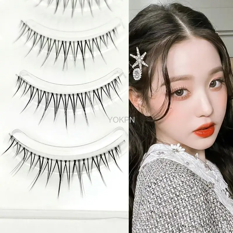 Yokpn 5 Pairs Girl Group Eyelashes Naturally Long Clear Band Eye Lashes Korean Jang Manga False