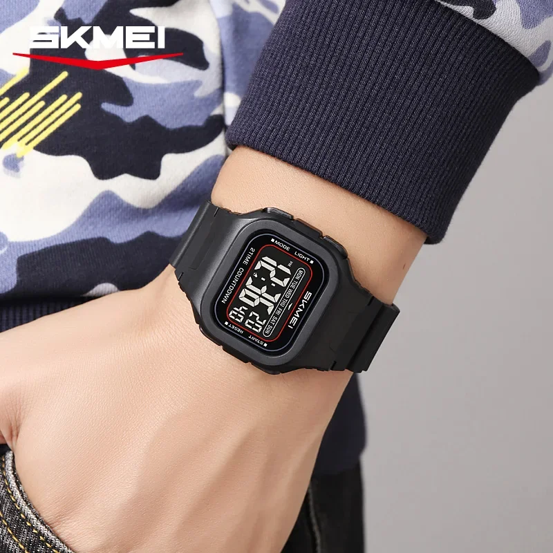 SKMEI 2343 LED Military Digital Watch for Men Sports Waterproof Shockproof Mens Wristwatches Didplay Alarm Clock Reloj Hombre