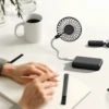 Mini Portable USB Fan Desk Fan Brushless Motor 360° Rotation Pocket Fan Mini Cool Fan Flexible Neck for Laptop or PC Versatile 3