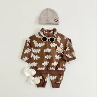 Ensemble de vêtements d'automne pour bébés garçons et filles, sweat-shirt à manches longues + pantalon de survêtement, tenue pour enfants, 2 pièces, nouvelle collection 4