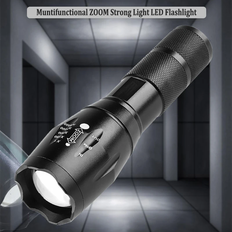 

T6 Zoomable Aluminum Alloy LED Flashlight Super Brightness Portable Torch USB Rechargeable Outdoor Camping Tactical Flash Light