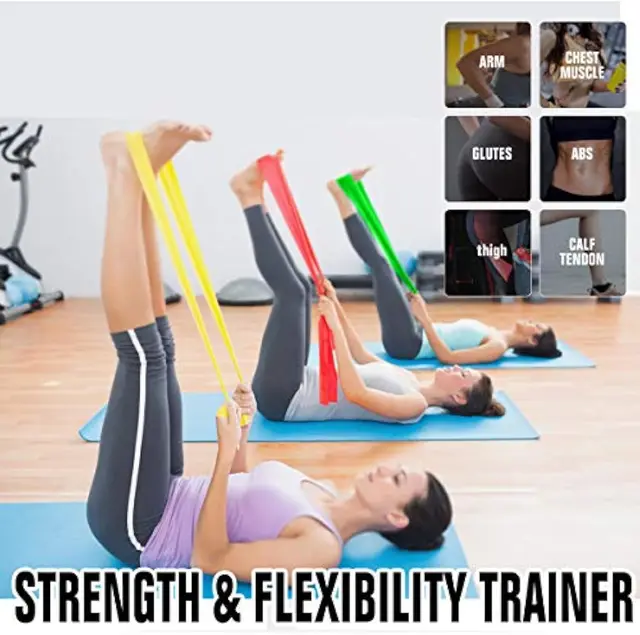 Resistance Bands, Elastic Exercise Bands for Working Out, Physical Therapy, Recovery, Yoga, Pilates, Strength Training 5