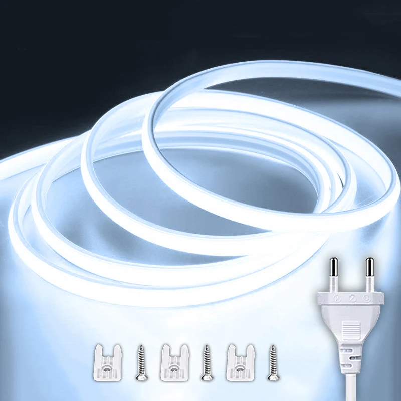 ตัวเลือกสินค้า COB LED Strip 220V กันน้ำ ปลั๊ก EU ใช้ได้ทั้งบ้านและกลางแจ้ง