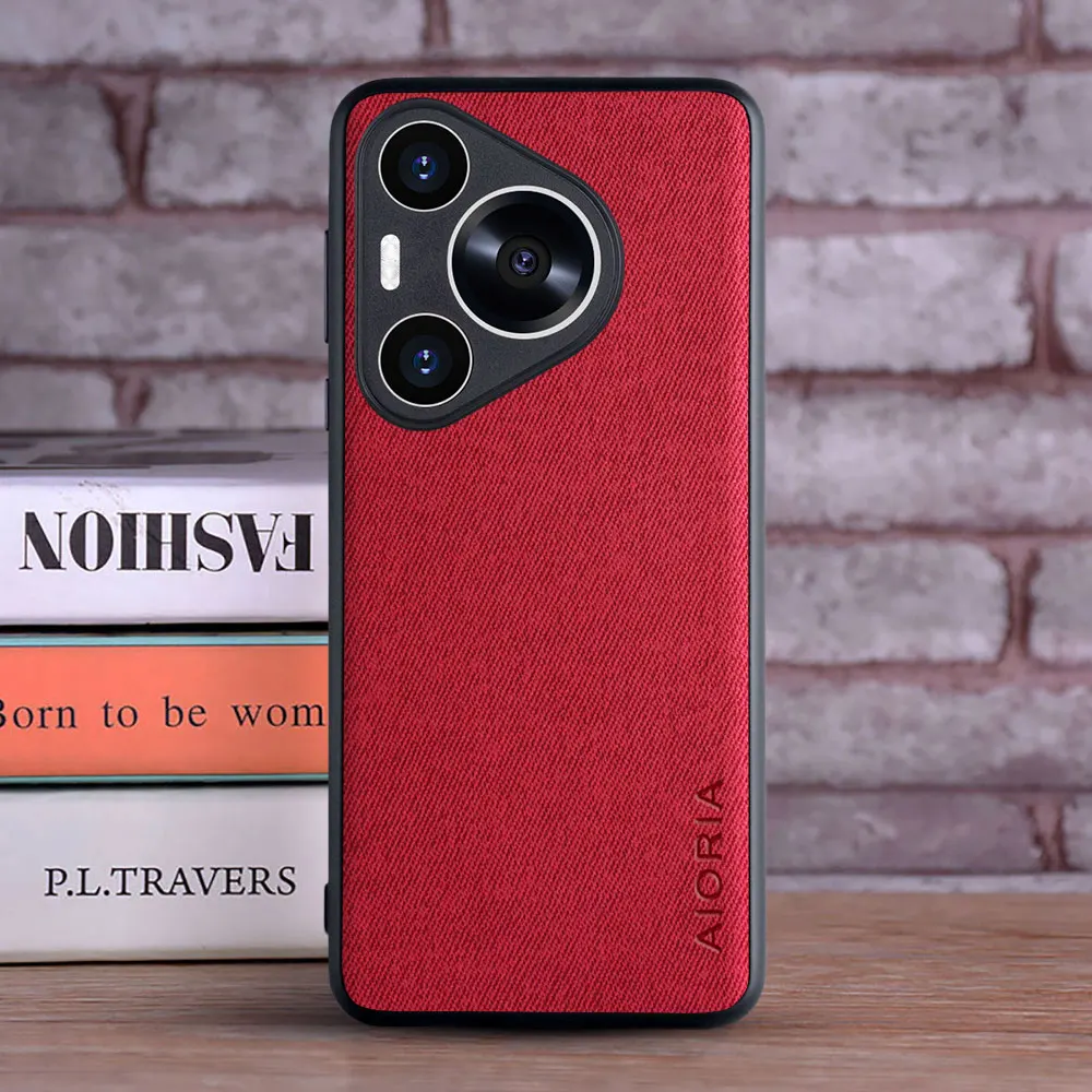 Fashion Textile Leather Case - Soft TPU & Hard PC 3-in-1 Material