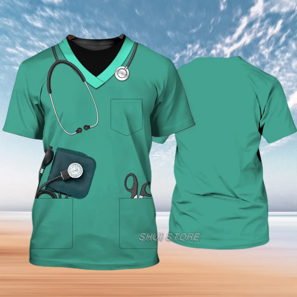 Women's Tshirt Nurse Tops Harajuku Clothes Summer Oversized Fashion