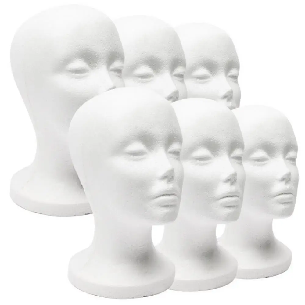 Display Stand Female Foam Mannequin Head Model Hat Wig Jewelry Glasses Cap Holder Foam Mannequin Manikin Head Shop Rack White foam mannequin head