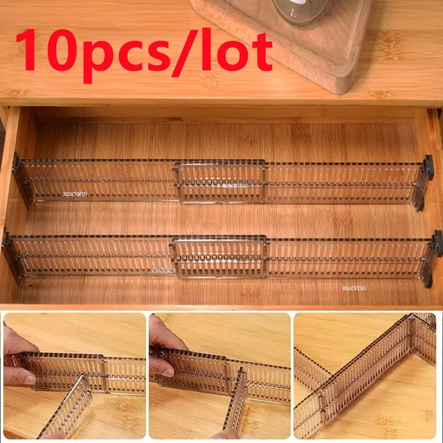 20 db Állítható Fiók Elválasztó Diy Szekrény Tároló Partíció A Rendetlenséghez Konyhai Evőeszközök Szeparátorához