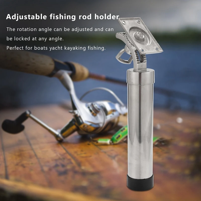 Boat Fishing Rod Holder Adjustable Fishing Rod Holder Boat Silver