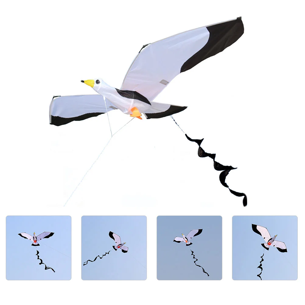

1pc Long Tail 3D Seagull Kite Cartoon Easy to Fly Kite Outdoor Kite for Kids