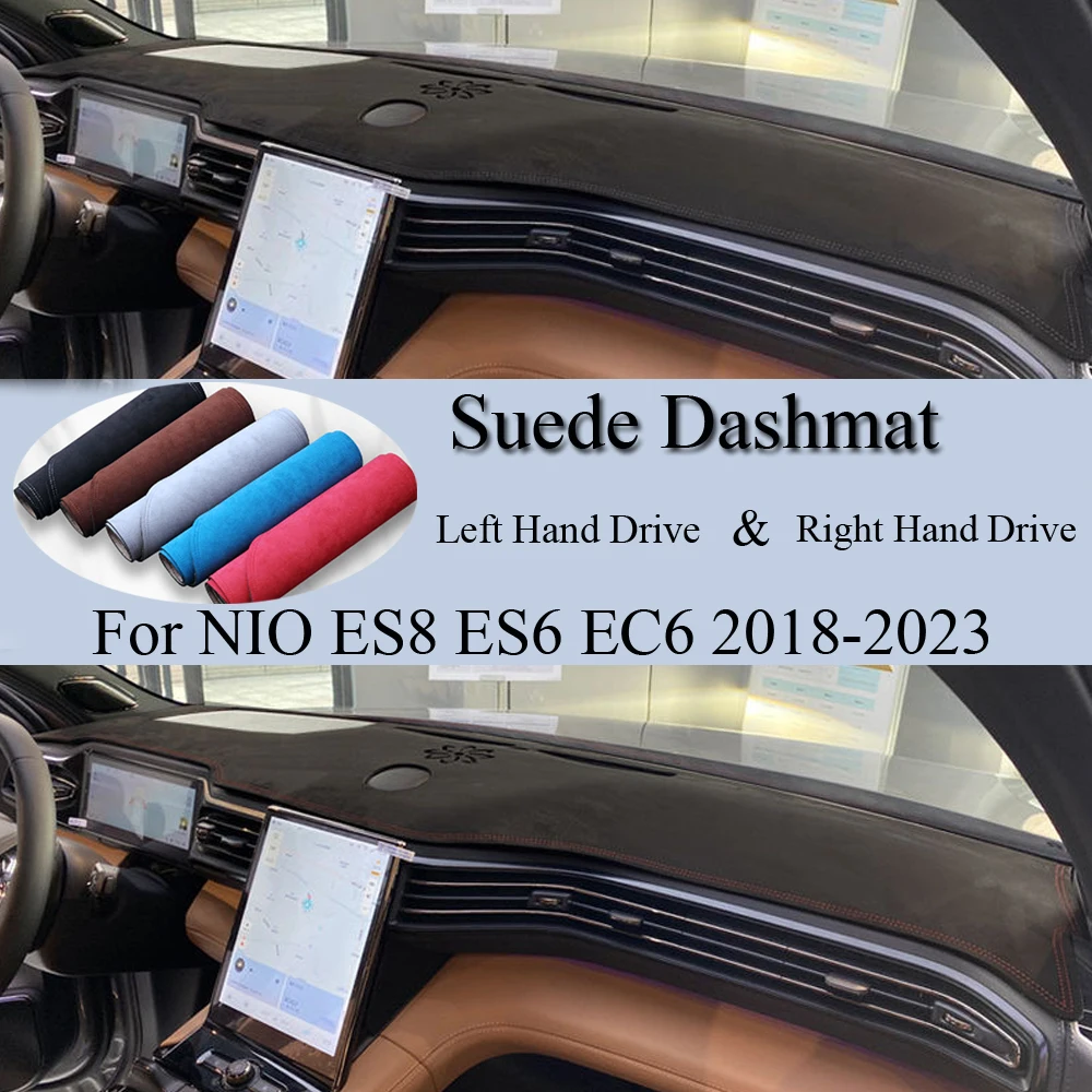 

Для NIO ES8 ES6 EC6 2018 2019-2023, замшевый кожаный коврик для приборной панели, защитный коврик для приборной панели, аксессуары для стайлинга автомобиля