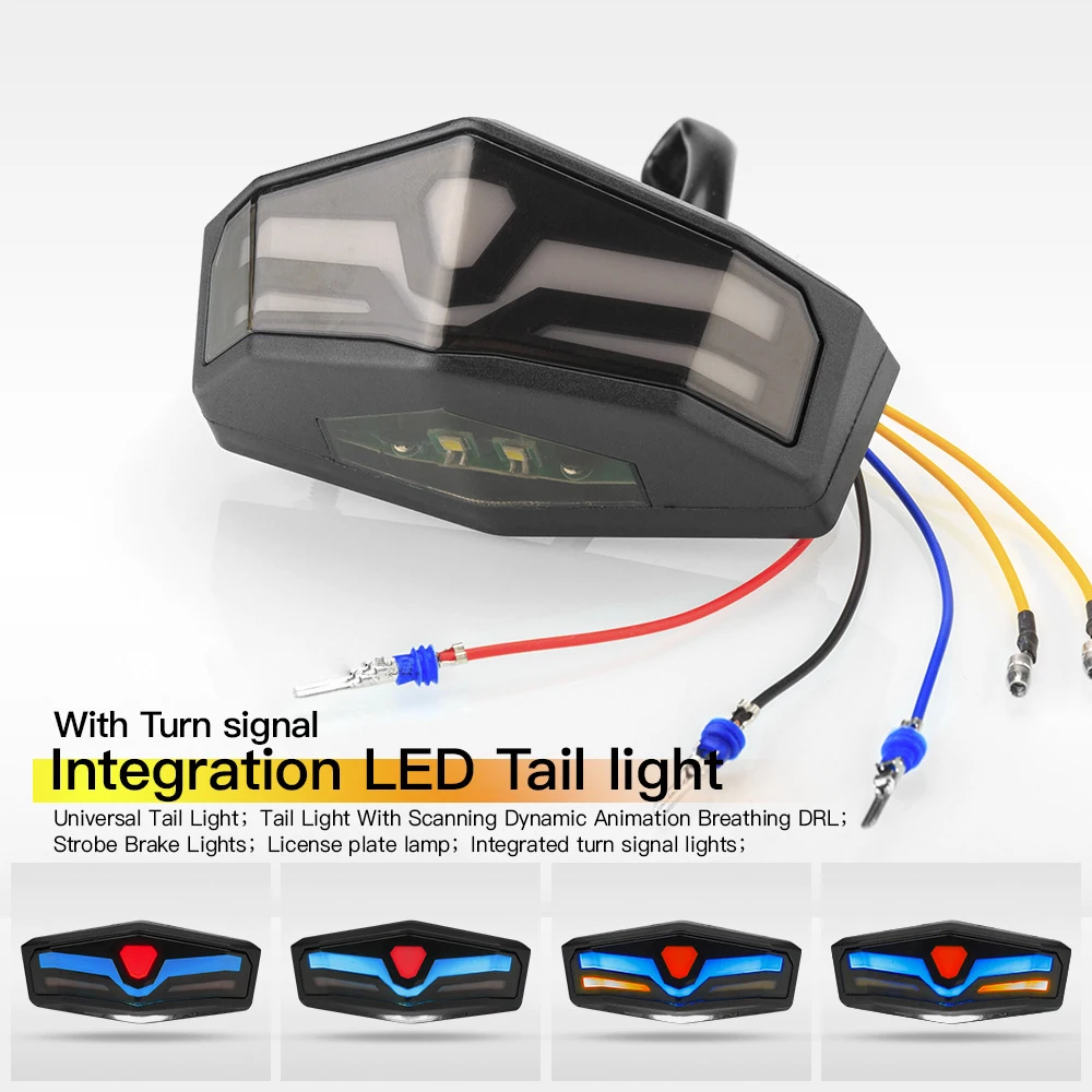 MotorcycleRearLicensePlateHolderBracketwithLEDLightTailFor