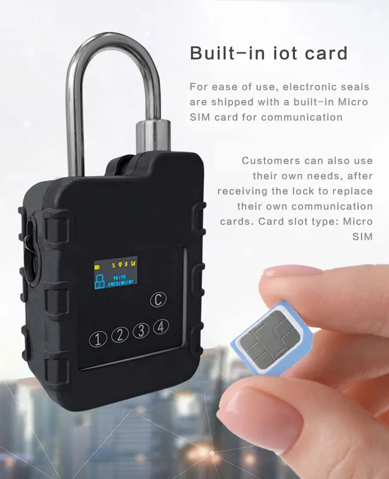 GPS Padlock Electronic IOT Padlocks Smart Remote Control Tracking Locks Tamper Proof Security Seal Lock Vehicle Tracker for Logi