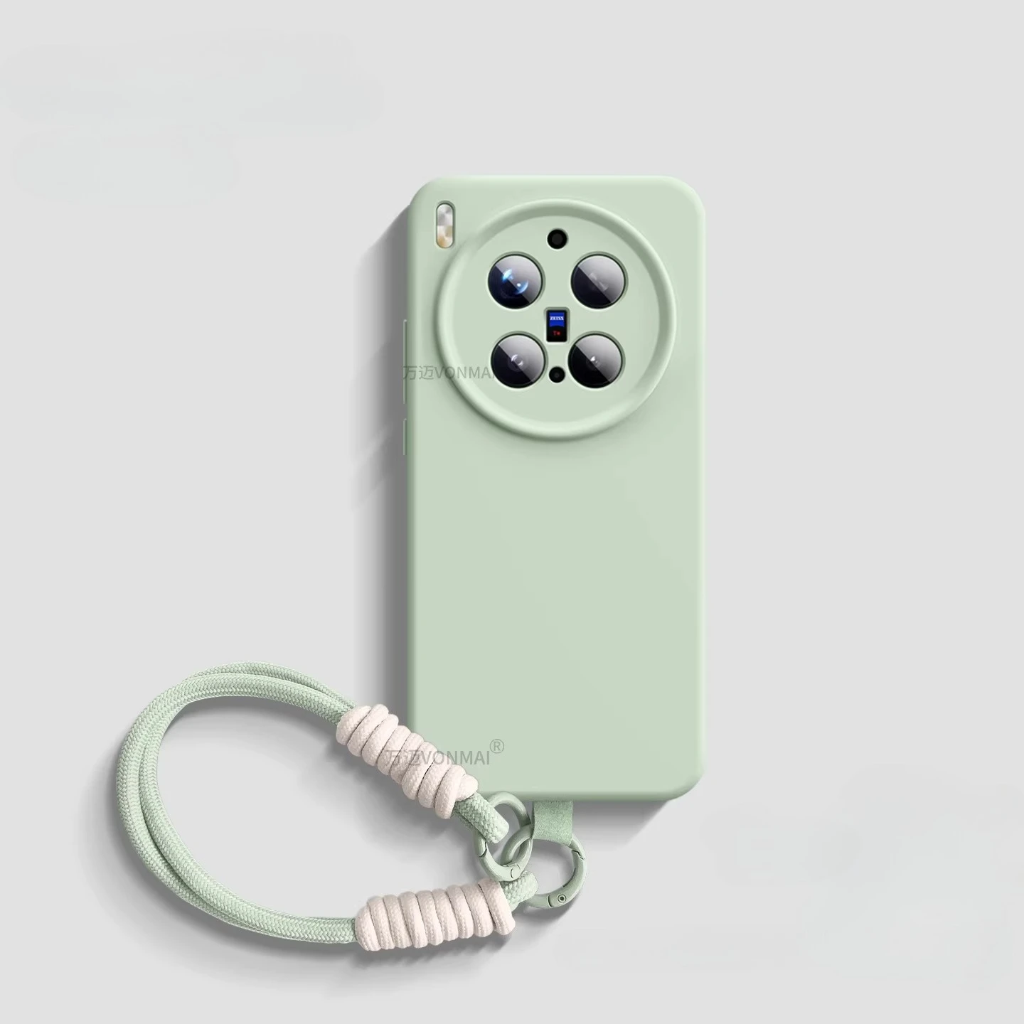 Silicone Wrist Strap Lanyard Case - Soft Matte Shockproof Cover