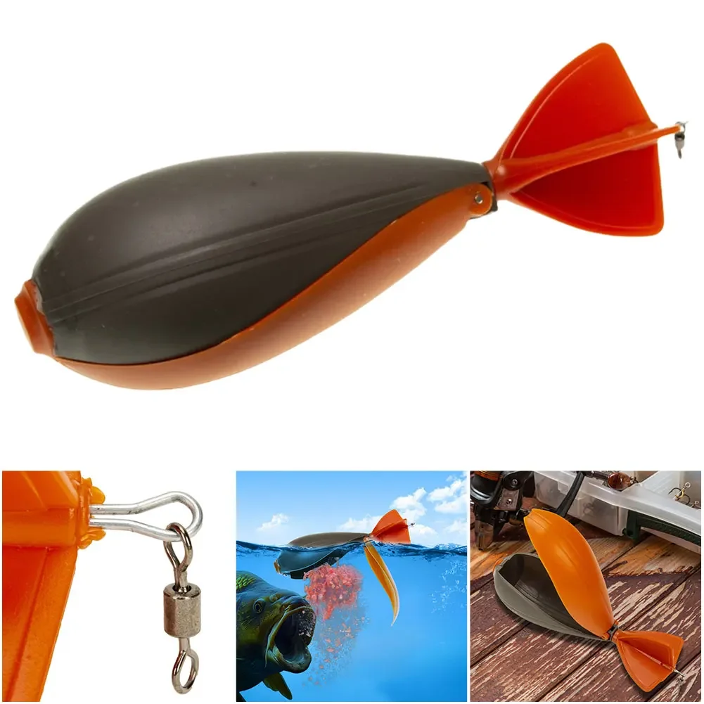 Rocket Bait Thrower Carp Feeder Bomb Fishing Feeder Nesting Tool Pellet Position Thrower Float Fishing Bait Thrower Tool Fishing
