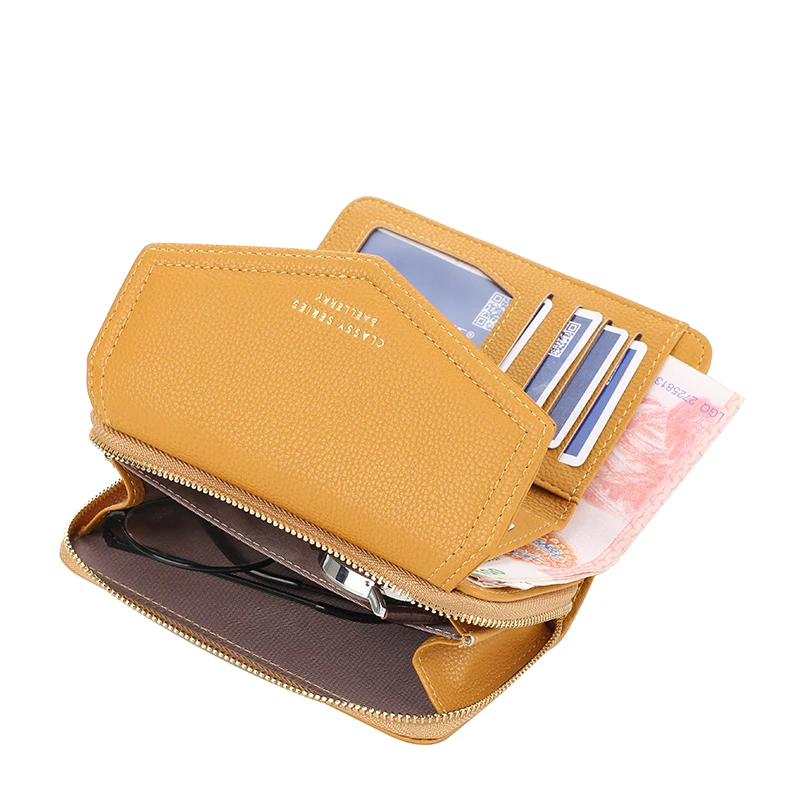 Baellerry Women Wallets Fashion Medium Women's Leather Wallet Quality Red Card Holder Black Coin Purses Green Wallets for Women 6