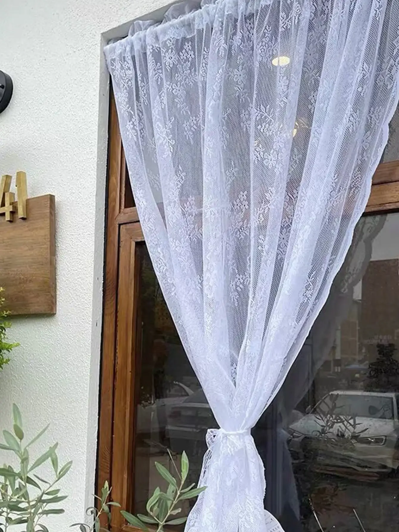Floral Lace Sheer Curtain For Living Room Bedroom 1PC