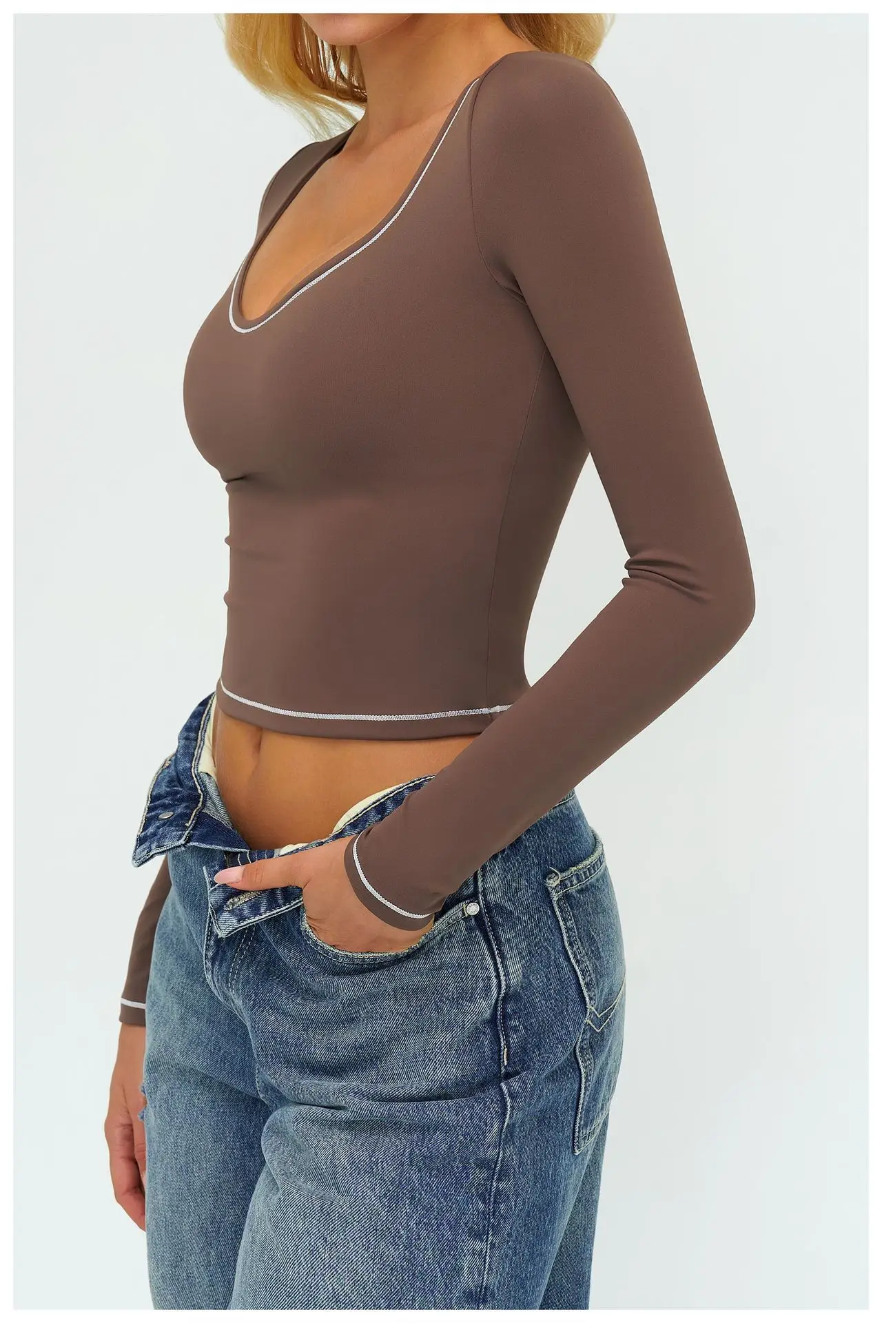 Women's Yoga Long Sleeve Fitness Long Sleeve Running Gym Clothes Workout Dry Fit Breathable High Elastic Sports Top 31 S62a018cf76ac446b91fbe503e1bc9046j