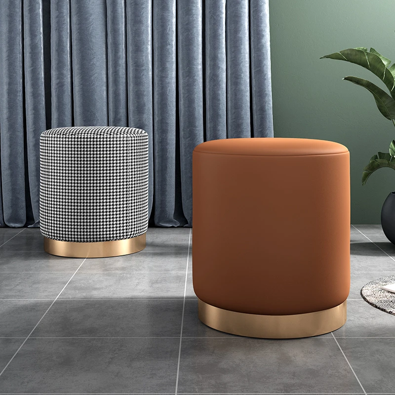Nordic stool hall shoe bench ottoman for living room makeup chair luxury round Stool thousand bird small Footrest Home furniture