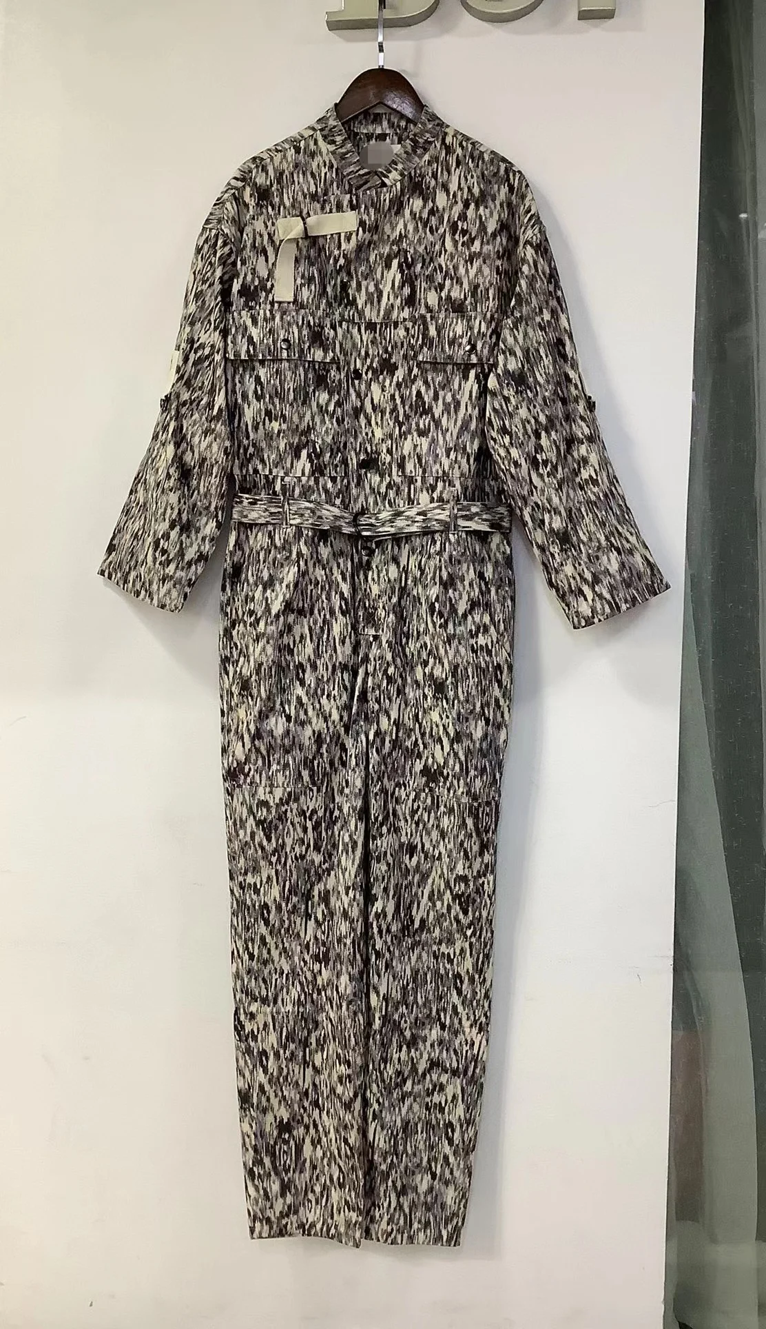 ISB new fashion leopard print temperament coat Jumpsuit
