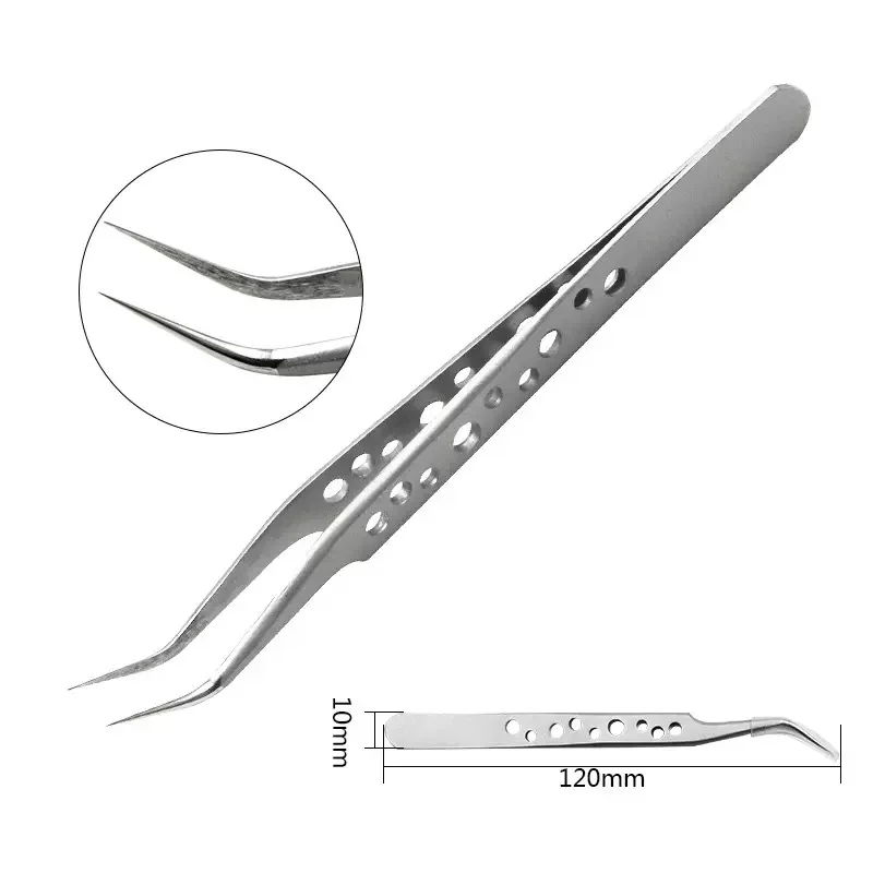 Electronics Industrial Tweezers Anti-static Curved Straight Tip Precision Stainless DIY Hand Tools Sets Forceps Phone Repair precision tweezers tweezer tool esd anti static tweezers phone repair tweezers