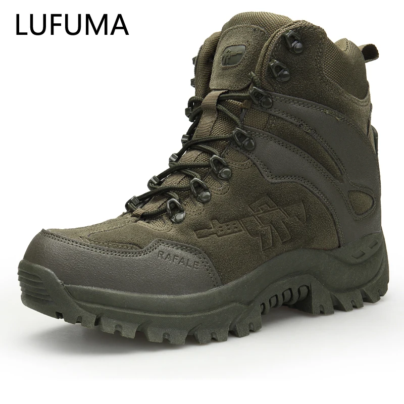 Tactical Desert Combat Boots Men Genuine Leather Hunting Trekking Camping Mountaineering Winter Work Shoes Boots outdoor boots,chelsea boots,men leather boots