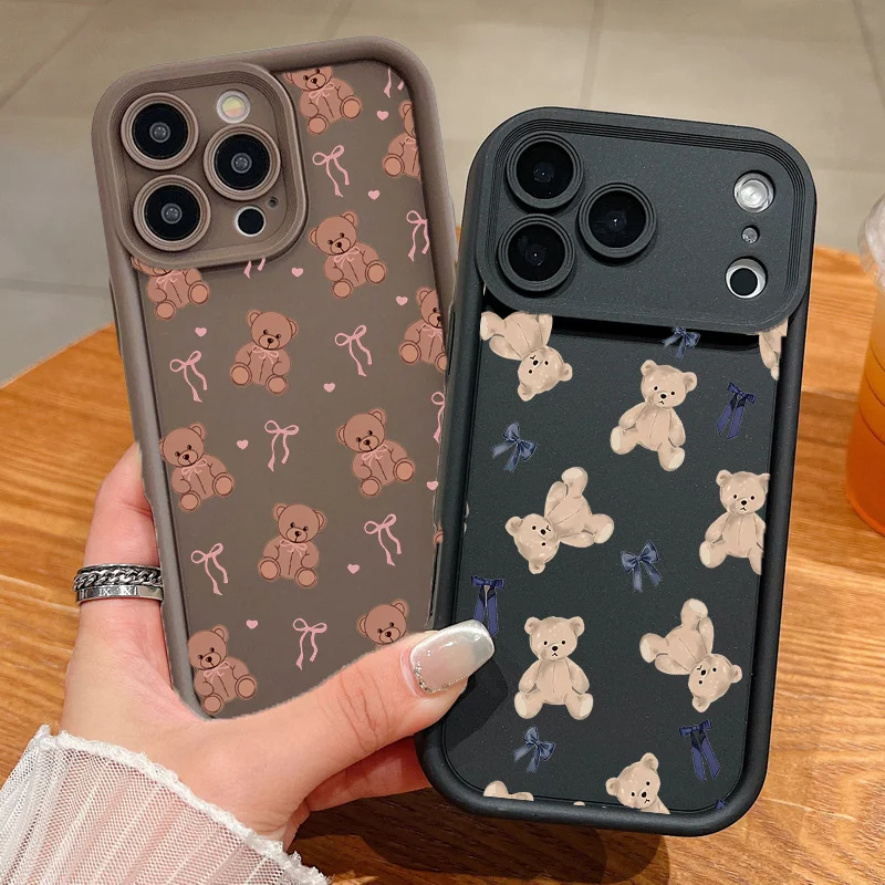 Teddy Bear Bow Silicone Full Protection Phone Case