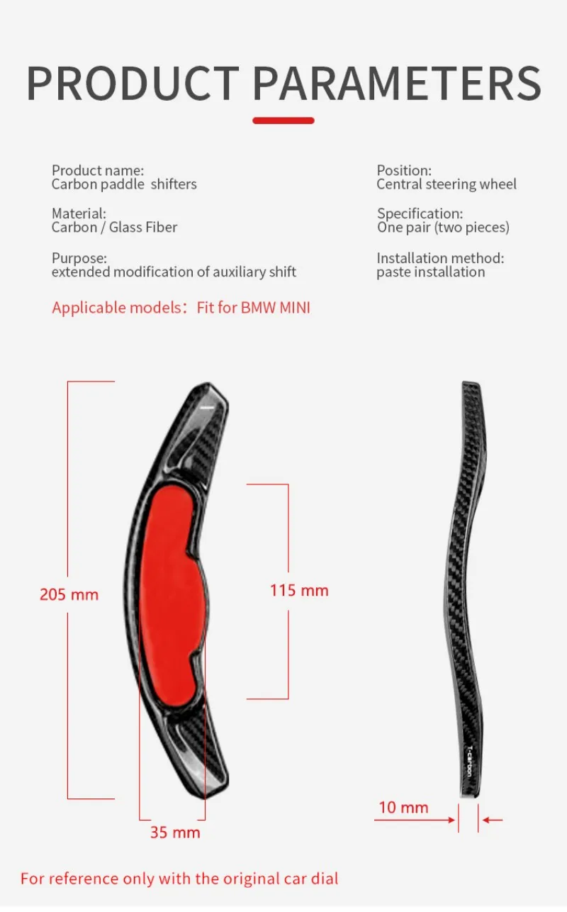 Carbon Fiber Steering Wheel Extension Paddle Shift For MINI Cooper S ONE JCW Clubman MK3 F54 F55 F56 F57 F60 DSG Paddle Shifter