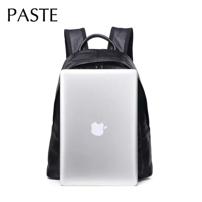 Vintage Business 100% Genuine Leather Men's Backpack Black Large Notebook Travel Backpack Cowhide Man College Schoolbag 4