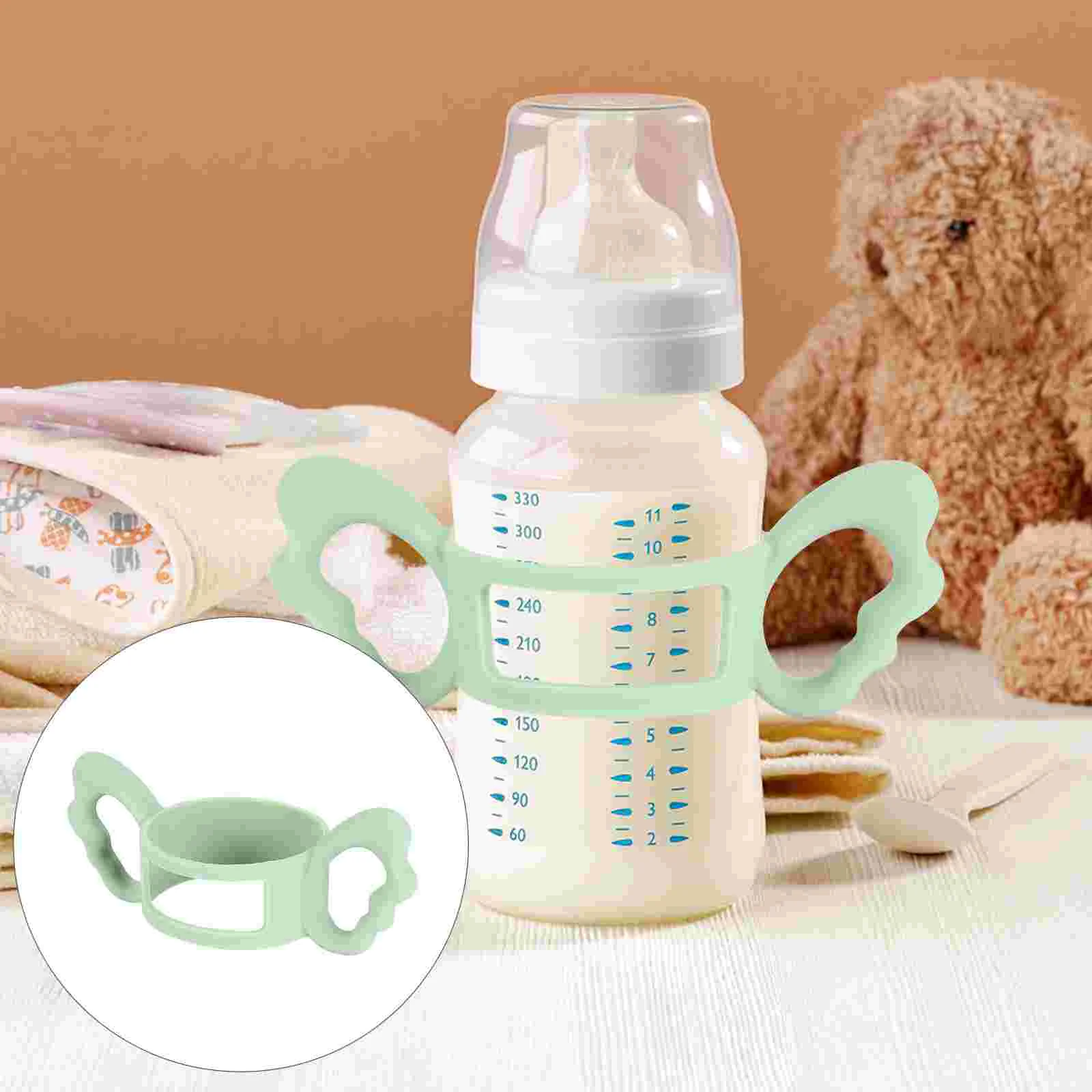 Upgraded Hollow Double Handle Food Grade Silicone Baby Feeding Bottle Handles Milk Bottle Grips Feeding Accessories