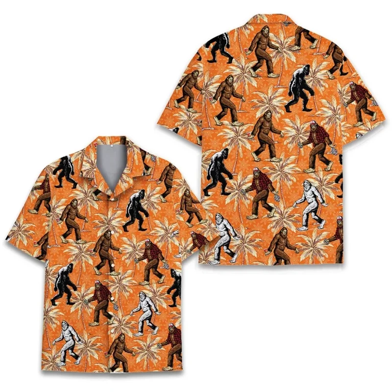 thumbnail image 1 of Nuevas camisetas de manga corta para hombre, divertidas, gorila, hibisco, holgadas y transpirables, camisetas hawaianas con estampado 3D, camisetas para fiestas en la playa, 1 of 5