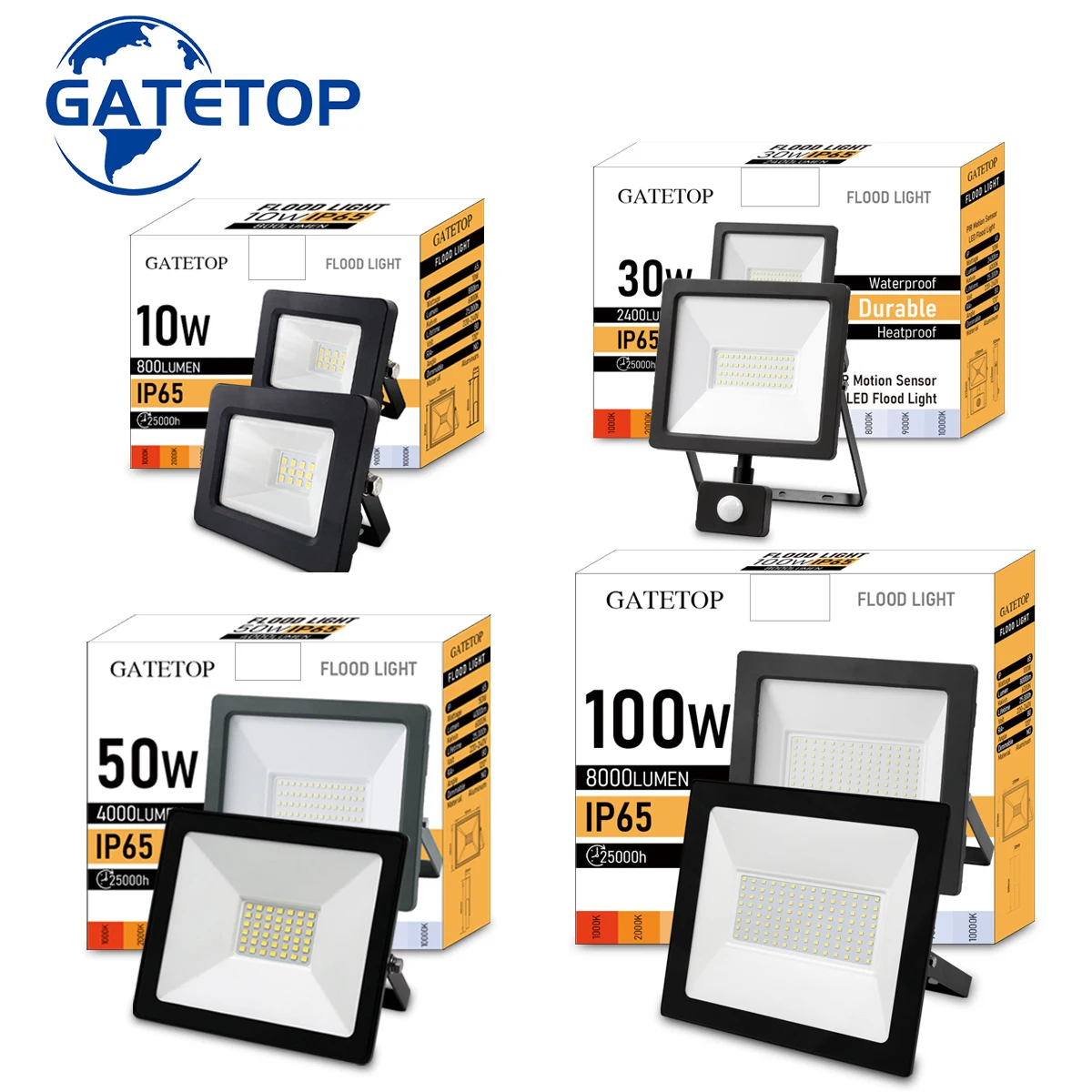 Motion Sensor LED FloodLight IP67 Waterproof AC220V 10W-100W IP65 Outdoor Garden Projector Lighting Spotlight Wall Flood Lights 2 pack motorcycle led driving fog lights 180w white and amber led pods projector lights spotlight