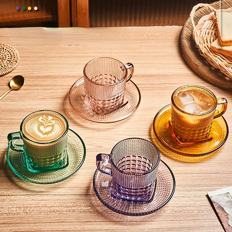 

Pretty Beautiful Tea Breakfast Camping Espresso Cup Glass Cute Coffee Mug Cups Bowls Luxury Tableware Kaffeetasse Drinkware