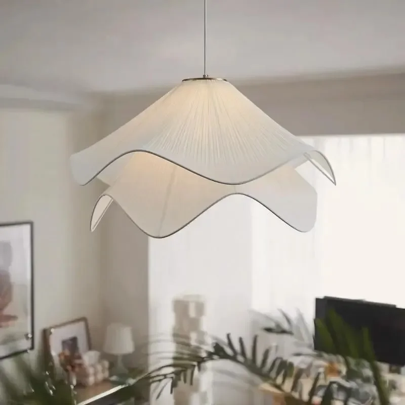 Pendant Light Nordic Minimalist Led Fabric Lights For Living Room Bedroom Home Decor Balcony Kitchen Hanging Lamps