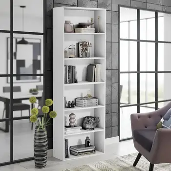 6-Tier Tall Bookshelf with Ample Storage 1