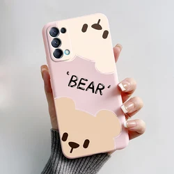 Cute Bear Cartoon Frog Silicone Soft Cover for OPPO Reno5/Reno5 Pro 5G (Pink-M01)